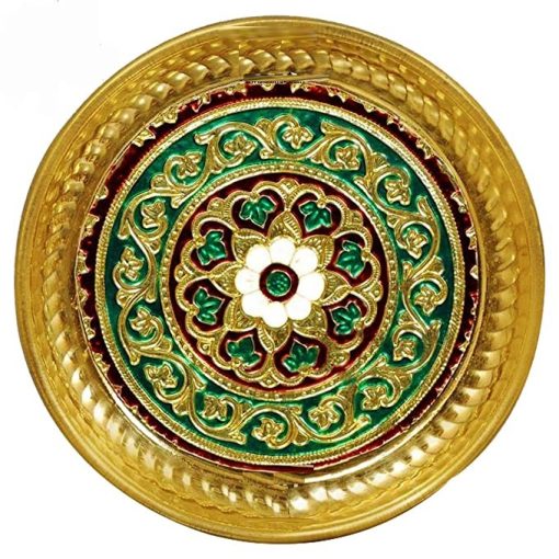 Meenakari Thali Plate - 10 inch Pure Brass Meenakari Thali Plate - 7 Inch