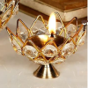 Crystal Round Brass Diya Oil Lamp