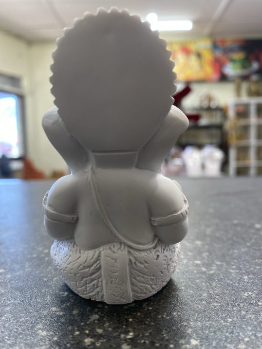 White Resin Lord Ganesh Statue Dashboard Idol