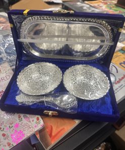 Sterling Silver 5-Piece Metal Floral Dessert Bowls Gift Set