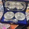 Sterling Silver 5-Piece Metal Floral Dessert Bowls Gift Set Sterling Silver 5-Piece Metal Floral Dessert Bowls Gift Set