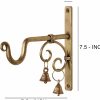 Brass Carved Wall Hanger For Diya Bell Lantern Length 7.5 Inch Brass Carved Wall Hanger For Diya Bell Lantern Length 7.5 Inch – ChennaiStore product image