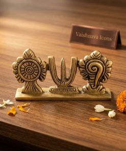 Brass Shankh Chakra Namah Wall Hanging 4X 2 Inches