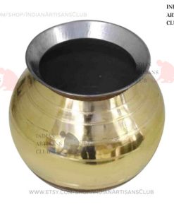 Brass Tin Coating Inside - Gundi Kansa Handi Gundu 2L Brass Tin Coating Inside - Gundi Kansa Handi Gundu 2L