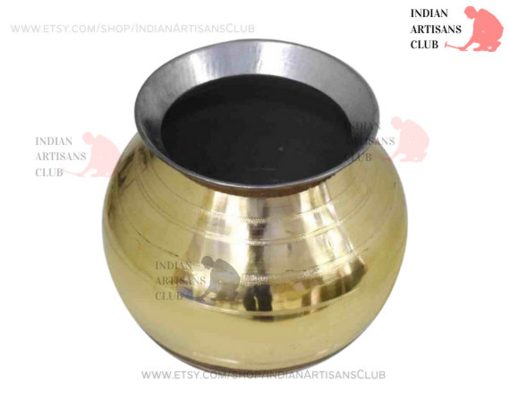 Brass Tin Coating Inside - Gundi Kansa Handi Gundu 2L Brass Tin Coating Inside - Gundi Kansa Handi Gundu 2L