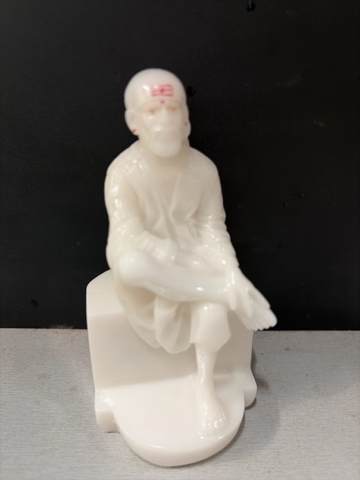 Saibaba White Marble Statue - 9 Inch