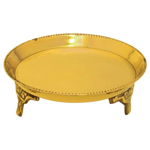 Brass New Pan Tray With Stand No.6 Brass New Pan Tray With Stand No.6