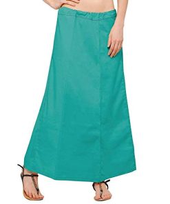 Inskirt Women’S Cotton Inskirt/ Saree Peticoat Free Size – Turquoise Green ChennaiStore