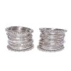 Antique German Silver Oxidised Plated Cotton Thread Necklace Earring And Bangles Set Antique German Silver Oxidised Plated Cotton Thread Necklace Earring And Bangles Set