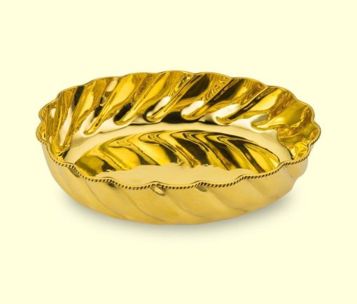 Brass Oval Pooja Bowl for flower, Fruits