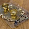 Meena Work Peacock Design Haldi Kumkum Roli Chawal Holder Return Gift Meena Work Peacock Design Haldi Kumkum Roli Chawal Holder Return Gift