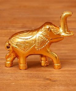 Traditional Brass Elephant Kumkum Box - Pack Of 1