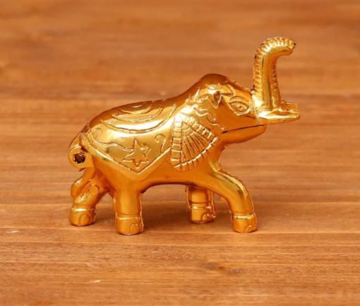 Traditional Brass Elephant Kumkum Box - Pack Of 1