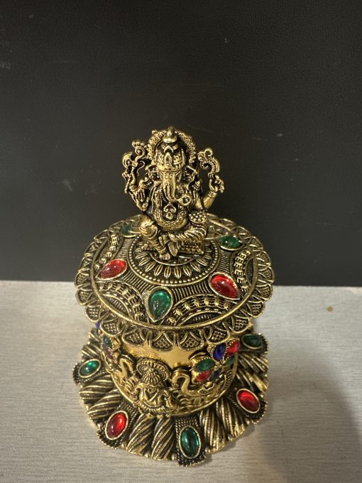 Traditional Brass Kumkum Box - Pack Of 1