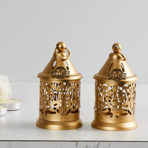 Antique Collection Metal Hanging Lantern/Tea Light Holder, 2 Pieces Antique Collection Metal Hanging Lantern/Tea Light Holder