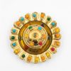 Traditional Multi colour Brass Kumkum Box - Pack Of 1 Traditional multicolour brass Kumkum box