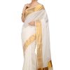 Women Handloom Checkered Cotton Silk Saree With Blouse Piece