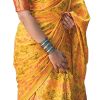 Women'S Banarasi Silk Patola Saree With Blouse Piece - Yellow WomenS Banarasi Silk Patola Saree With Blouse Piece - Yellow