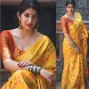 Women'S Banarasi Silk Patola Saree With Blouse Piece - Yellow WomenS Banarasi Silk Patola Saree With Blouse Piece - Yellow