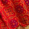 Women'S Banarasi Silk Patola Saree With Blouse Piece - Green And Red WomenS Banarasi Silk Patola Saree With Blouse Piece - Green And Red