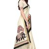 Women'S Art Silk Saree With Blouse Piece - Off White WomenS Art Silk Saree With Blouse Piece - Off White
