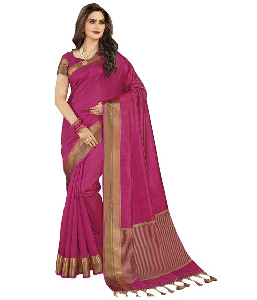 Women'S Woven Tussar Silk Saree With Blouse WomenS Woven Tussar Silk Saree With Blouse