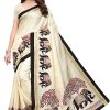 Women'S Art Silk Saree With Blouse Piece - Off White WomenS Art Silk Saree With Blouse Piece - Off White