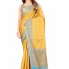 WomenS Banarasi Silk Patola Saree With Blouse Piece - Green And Red