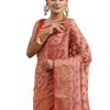 WomenS Chanderi Cotton Silk Saree With Unstitched Blouse - Pink