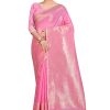 WomenS Banarasi Silk Saree With Unstitched Blouse Piece - Blue
