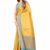 Women'S Kanchipuram Art Silk Saree With Blouse Piece - Mustard WomenS Kanchipuram Art Silk Saree With Blouse Piece - Mustard