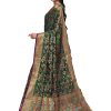 WomenS Kanjivaram Silk Saree With Blouse Piece - Dark Green