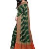 Women'S Kanchipuram Silk Blend Saree With Blouse Piece - Green WomenS Kanchipuram Silk Blend Saree With Blouse Piece - Green
