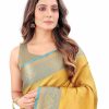 Women'S Kanchipuram Art Silk Saree With Blouse Piece - Mustard WomenS Kanchipuram Art Silk Saree With Blouse Piece - Mustard