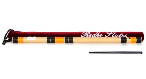 Radhe Flutes Right HAnd C Natural With Velvet Cover