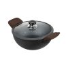 Pre-Seasoned Cast Iron Kadai With Canvas Grip And Snug Fit Glass Lid