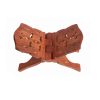 Indian Traditional Holy Book Stand Hand-, 12X12 Cm, Brown Handmade Book Stand Cover Case Wooden Rehal Holy Quran Bible Gita