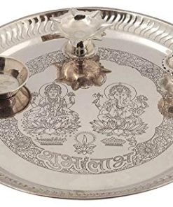 Pooja Plate Stainless steel Laxmi Ganesh Thali