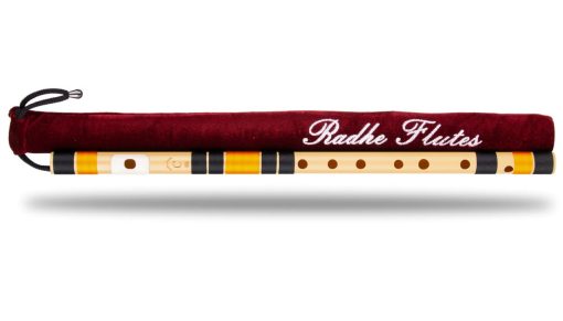 Radhe Flutes Right HAnd C Natural With Velvet Cover