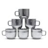 Hydro Stainless Steel Tea, Coffee, Chai Cups Cold Outside, Hot Inside - Set of 6 Stainless Stain Tea Cup Set