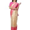 Kanchipuram Banarasi Silk Woven Jacquard Saree with Blouse Piece- Pink