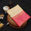 Kanchipuram Banarasi Silk Woven Jacquard Saree with Blouse Piece- Pink