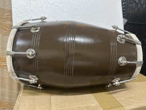 Standard Handmade Wooden Dholak Dolki Music Instruments - colour shade may vary Professional Handmade Wooden Dholak Dolki Music Instruments