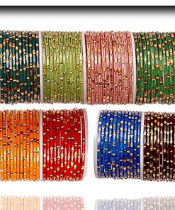 Shinning Multicolour Traditional Glass and Bangle Set for Women & Girls - 12 Bangles Assorted
