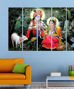 wooden Framed radha krishna wall Paintings for office,living room,bedroom 60 x 36 inch