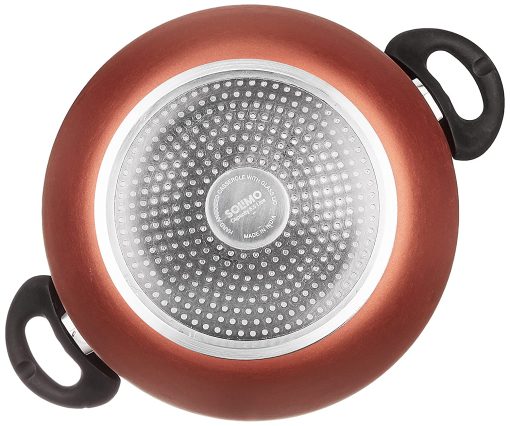 Non-stick Handi with Glass Lid and 2 Way Non-stick Coating, Red
