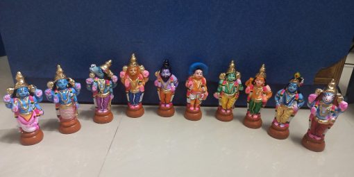 Dasavatharam Set Pansara 6.5 Inches Navaratri Golu/Kolu Set Dasavatharam Set Pansara 6.5 inches Navaratri Golu/Kolu Set