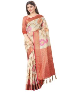 Women's Woven Banarasi Kanchipuram Art Silk Saree with Blouse Piece