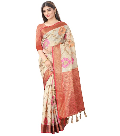 Women'S Woven Banarasi Kanchipuram Art Silk Saree With Blouse Piece Women's Woven Banarasi Kanchipuram Art Silk Saree with Blouse Piece