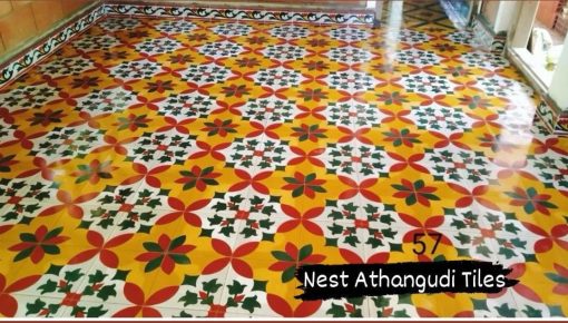 Athangudi tiles are traditional, handmade decorative cement tiles - 10x10 inch Beautiful Radha Krishna wall painting with frame wooden framed multicolor 60inchx36inch